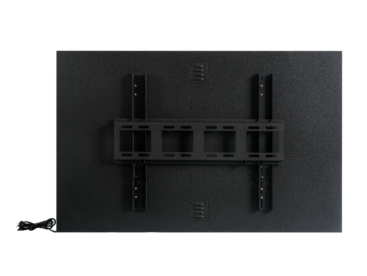 Spark Pro Series Outdoor TV Enclosure rear view featuring wall-mounting brackets flat view