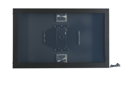 Spark Pro Series Outdoor TV Enclosure direct front view with cooling fans visible