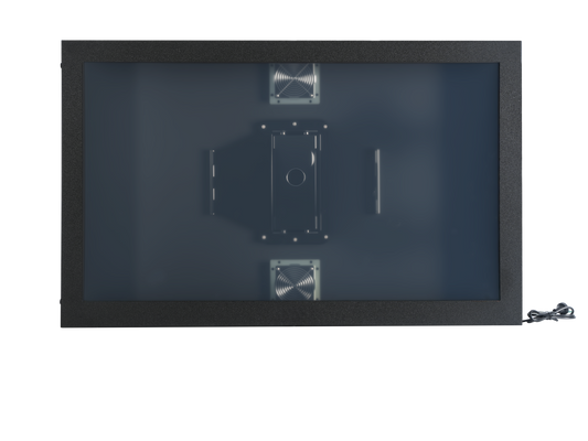 Spark Pro Series Outdoor TV Enclosure direct front view with cooling fans visible