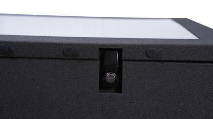 Spark Enterprise Series Outdoor TV Enclosure exterior locking latch detail